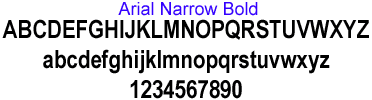 arial narrow bold font