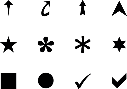 vinyl lettering shapes
